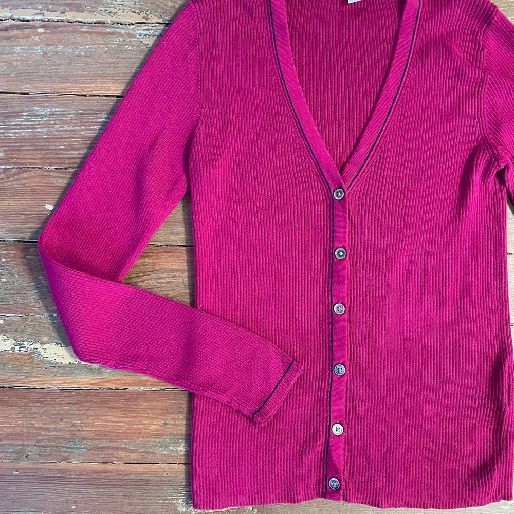 Ines De La Fressange Paris X Uniqlo Cotton Ribbed Knit Cardigan - Sz S 🧡🎀 - Picture 8 of 10
